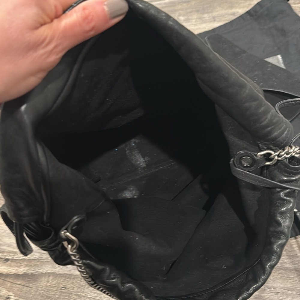 YSL Saint Laurent Teddy Bucket Bag Leather Logo Drawstring Crossbody + Pouch - Picture 6 of 16